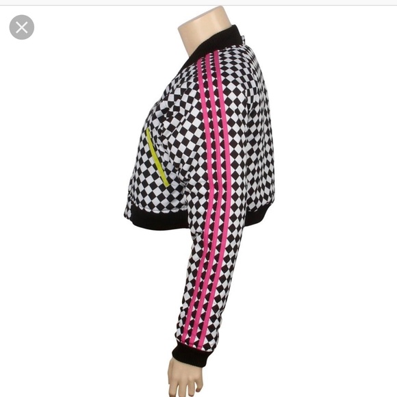 Authentic Jeremy Scott Checkered Crop Bomber coat - Picture 6 of 8